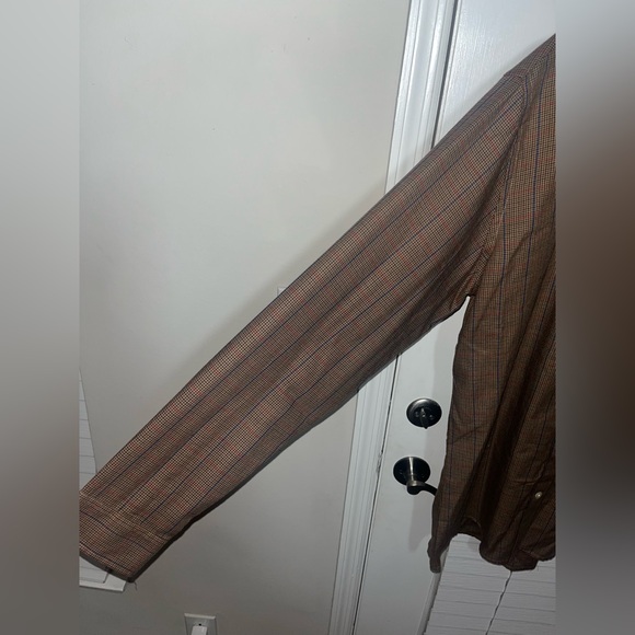 XLT NWT Men's IZOD Brown Cognac Long-Sleeve Button Down Shirt - Picture 6 of 11